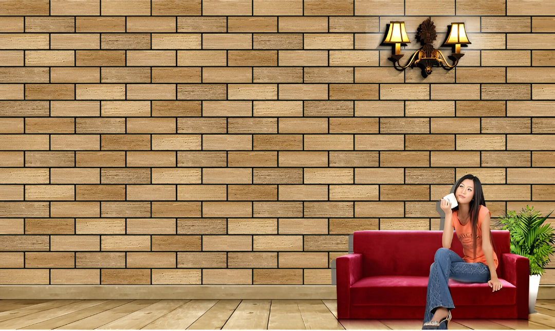 Ample 201 Matt Vitrified Tile 12x18 Inch – Neutral stone-texture tile for modern walls

