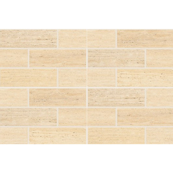 Ample 203 Matt Vitrified Tile 12x18 Inch – Beige-grey stone textured tile for elegant walls
