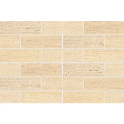 Ample 203 Matt Vitrified Tile 12x18 Inch – Beige-grey stone textured tile for elegant walls

