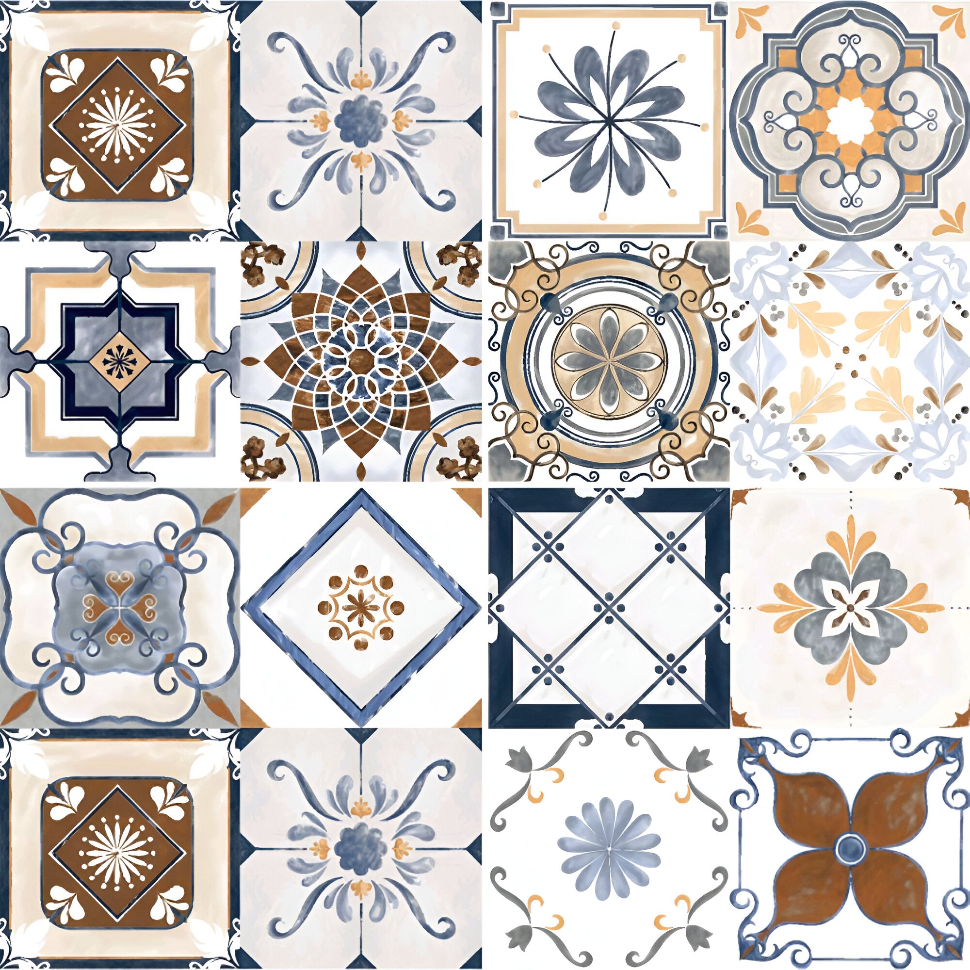 Antica Moroccan Vitrified Tile in 24 x 24 inch size showing intricate Moroccan geometric patterns in a soft matt finish, featuring vitrified build for durability and ideal for artistic and stylish floor installations in modern and classic interiors.