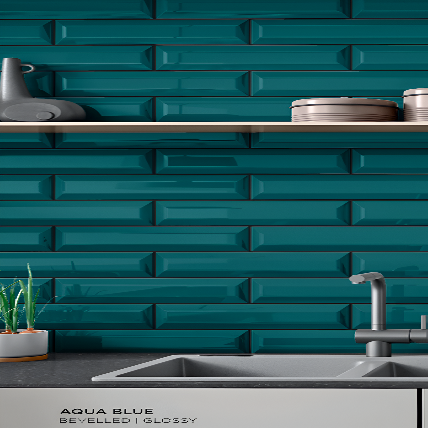 Aqua Kitchen Subway Tile Inspiration
