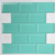 Aqua Green Bevelled Subway Tile 4x8 inch with a glossy finish, featuring a fresh aqua-green beveled surface, smooth and durable, ideal for contemporary backsplashes and decorative wall applications.
