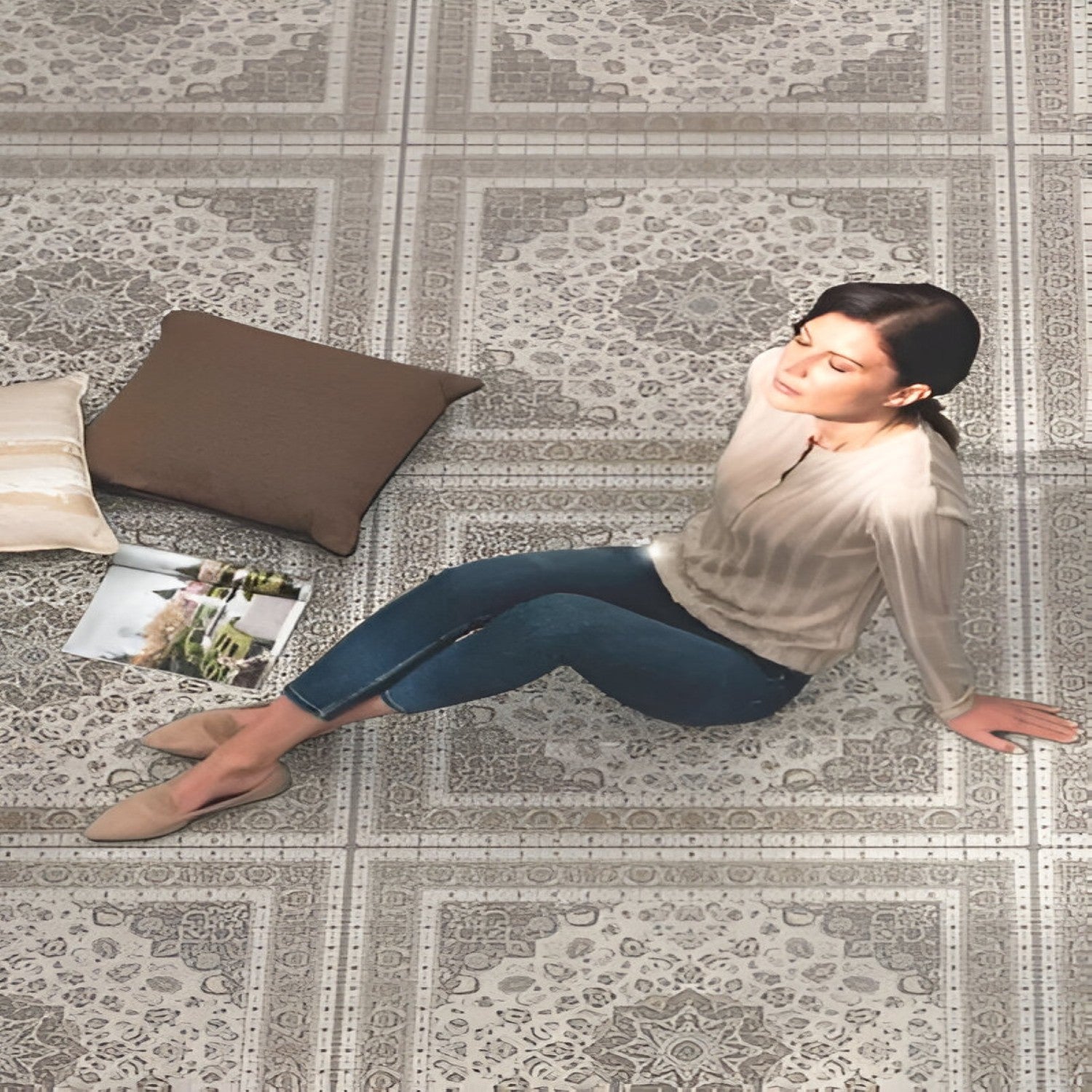 Arya Porcelain Matt Tile – 24x24 inch porcelain tile with a smooth matte finish in soft beige tones, ideal for contemporary wall and floor designs.