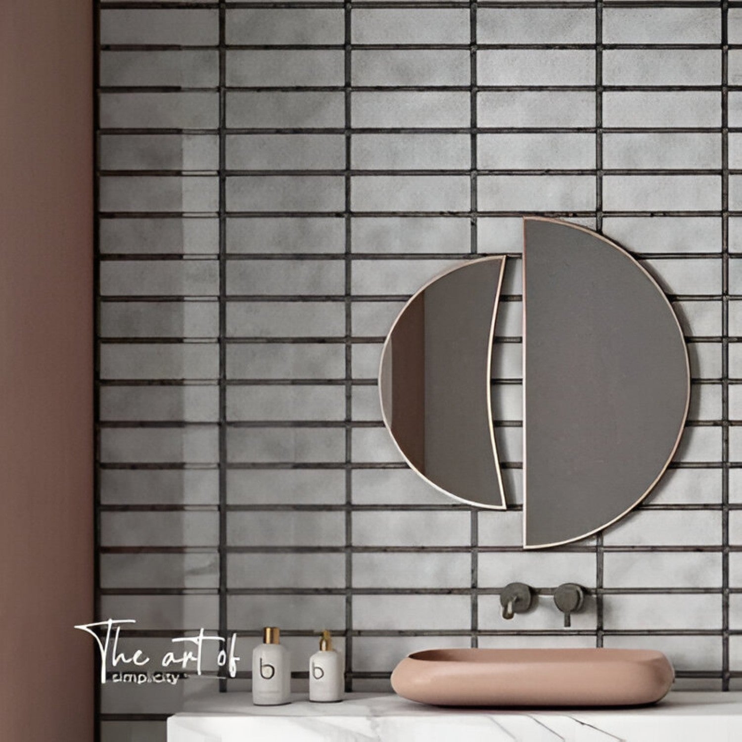 Axis Grey Subway Tile 4x12 inch with a glossy finish, featuring a sleek grey surface, smooth and durable, ideal for modern backsplashes and decorative wall applications.
