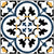 Azure Flower Moroccan Ceramic Tile – 12×12 inch matte ceramic tile in soft blue tones featuring a printed Moroccan flower-rangoli design, ideal for vibrant floor or wall installations. 