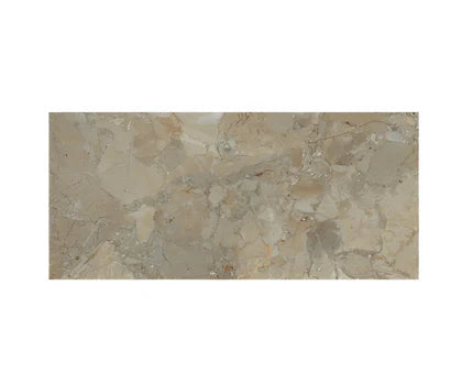 Balancia Natural Marble Vitrified Tile 24×48 Inch featuring an elegant brown marble design with a premium matt finish, installed on both wall and floor to create a luxurious contemporary interior. Large-format vitrified marble-look tile suitable for bathrooms, kitchens, bedrooms, living rooms, balconies, and terraces, offering a natural stone appearance with excellent durability, stain resistance, low water absorption, and easy maintenance.