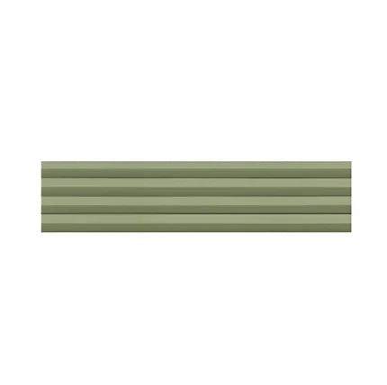 Bambu Green Fluted Matt Tile 3x12 inch with natural green tone and textured fluted matt design, perfect for kitchen backsplashes, bathroom walls, accent décor, and contemporary interiors.