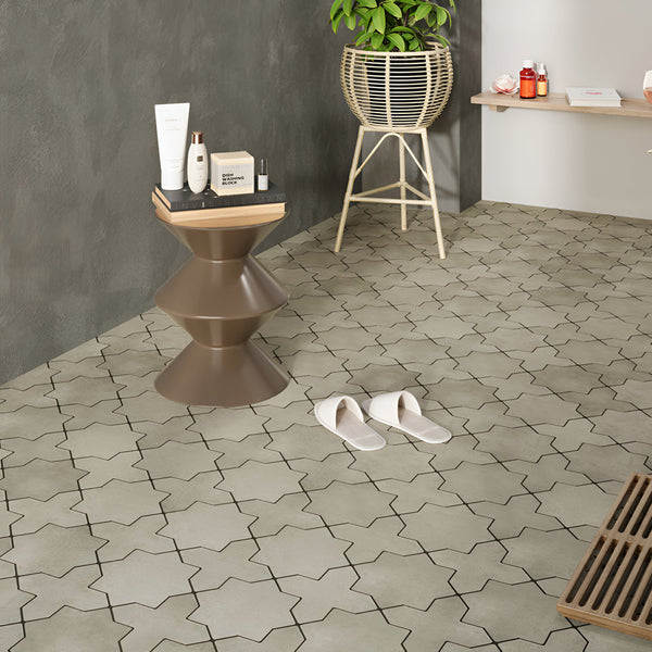 Batik Olive Star-Cross Vitrified Tile 6 * 6 Inch