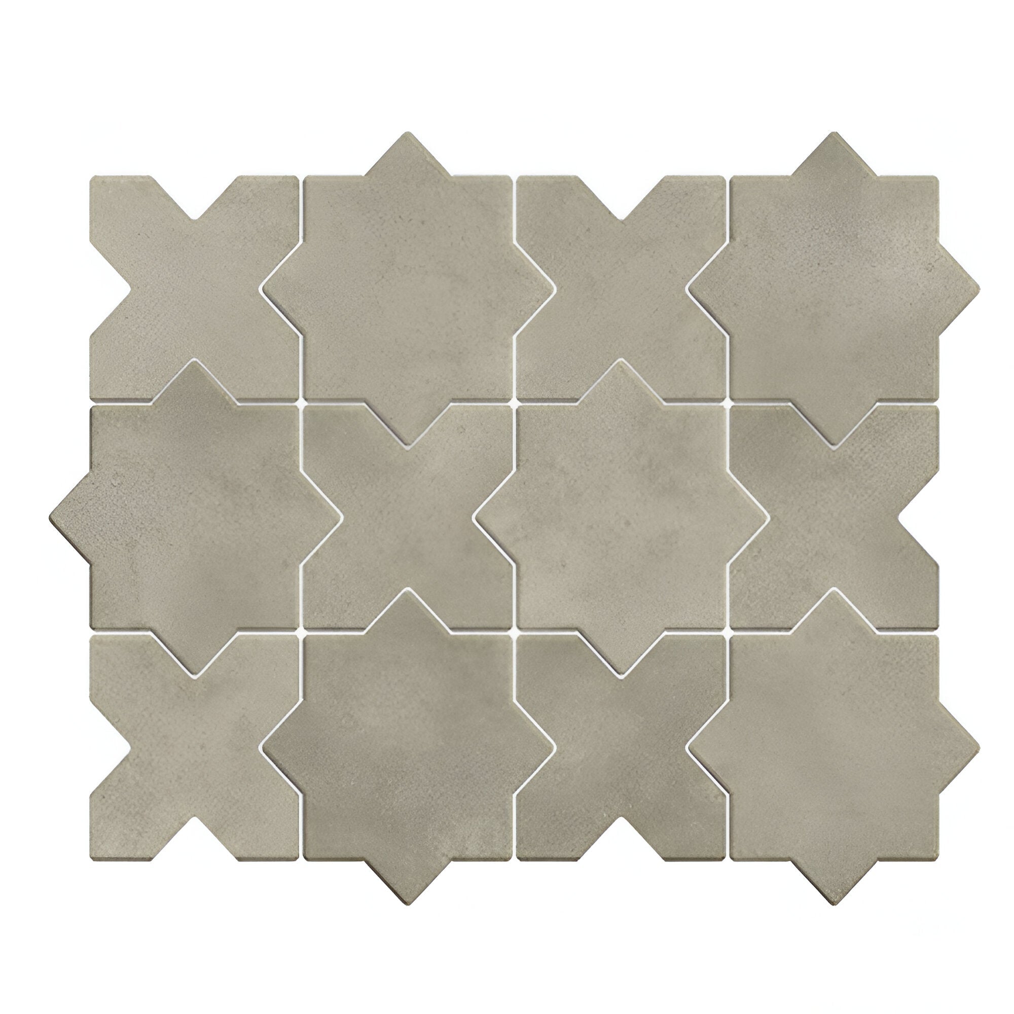 Batik Olive Star-Cross vitrified tile in 6×6 inch size featuring a rich olive color with a detailed star-cross surface pattern, matt finish texture, suitable for premium floor and wall applications in modern and classic interior spaces