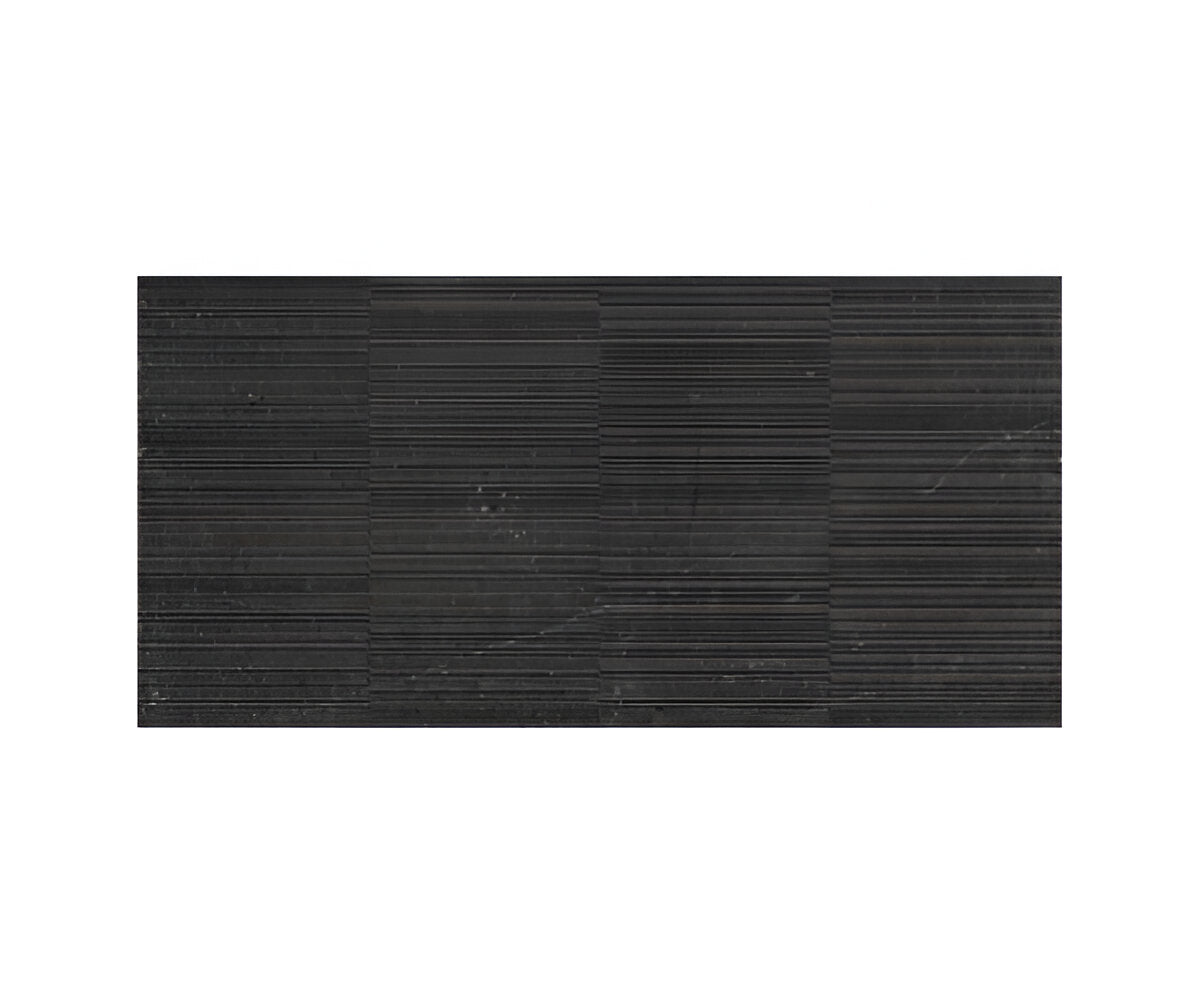 Belmond Black Decor Vitrified Tile 24x48 Inch installed on a modern floor surface, showcasing a rustic textured design with a matt finish, creating a spacious and seamless look suitable for both residential and commercial interior spaces with minimal grout lines and a durable vitrified body for long-term performance.