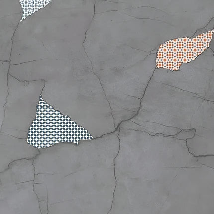 Elegant Bettle Grey Decor Moroccan Vitrified Tile 24x24 Inch featuring intricate Moroccan geometric patterns in soft grey tones with a refined matt finish, ideal for modern walls and floors.
