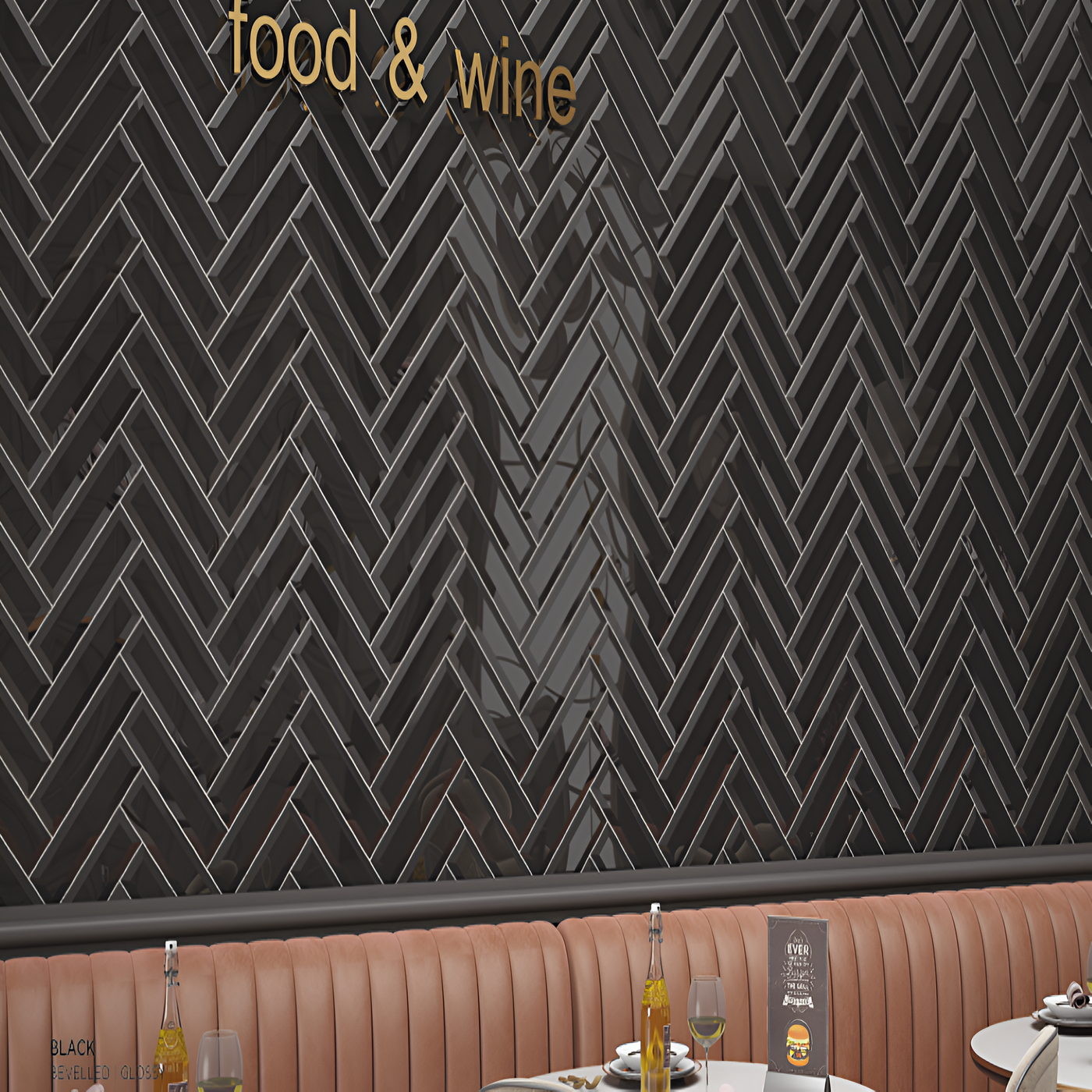 Bold Glossy Black Bevelled Cafe Inspiration