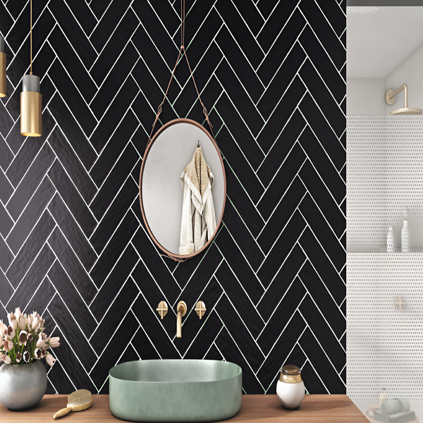 Black Handicraft Subway Tile 3 Inch x 12 Inch