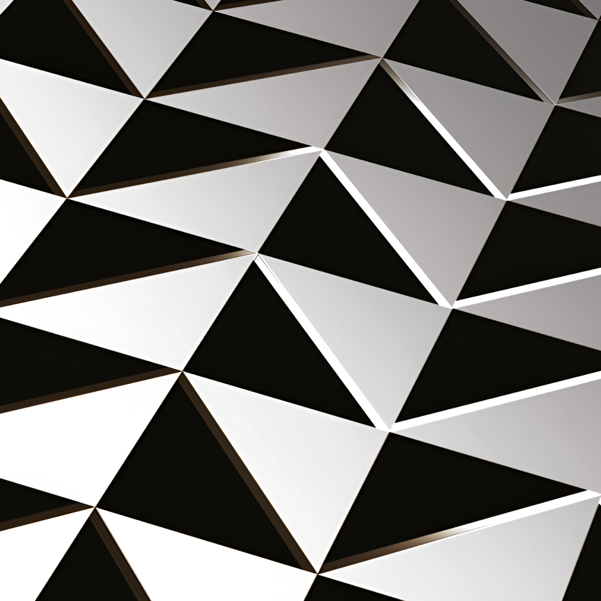 Modern 3D Triangle Tile – Black and white geometric ceramic tile with a raised triangular pattern, featuring a sleek glossy finish and high-contrast design for contemporary spaces.