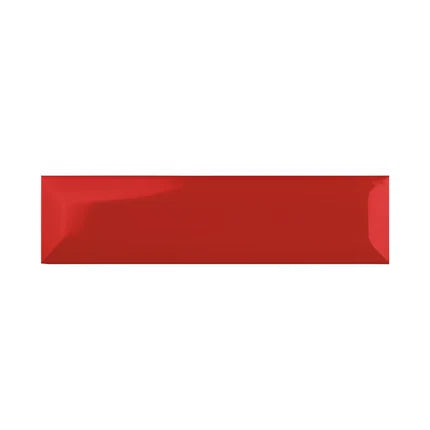 Blood Red Bevelled Subway Tile for kitchen and bathroom