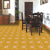 Blossom Yellow Ceramic Athangudi Tile 12 Inch x 12 Inch featuring a traditional Moroccan and Athangudi-inspired printed Rangoli pattern in yellow with a matt finish. This durable ceramic tile is suitable for both wall and floor applications in bathrooms, kitchens, balconies, bedrooms, living rooms, and other residential or commercial spaces. 