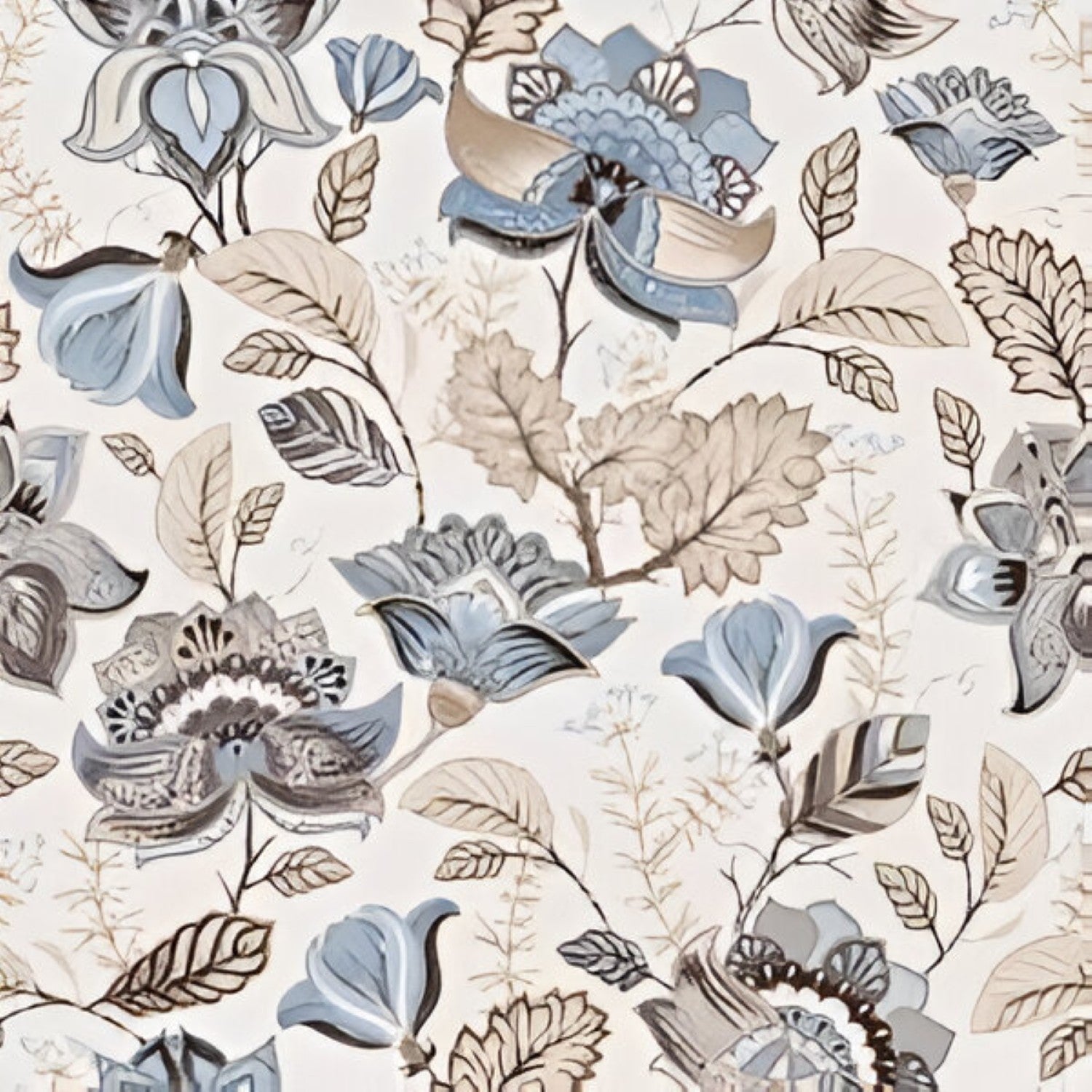 Blue Flora 12 Wallpaper Set Tile 24 Inch x 48 Inch featuring a decorative floral pattern in blue tones with smooth finish suitable for wall applications in living rooms bedrooms and accent walls
