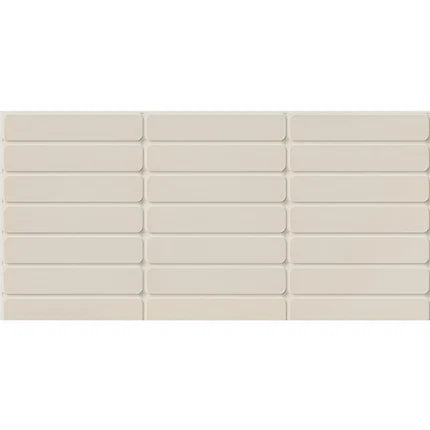Blush ivory matte ceramic wall tile, 12x24 inch.