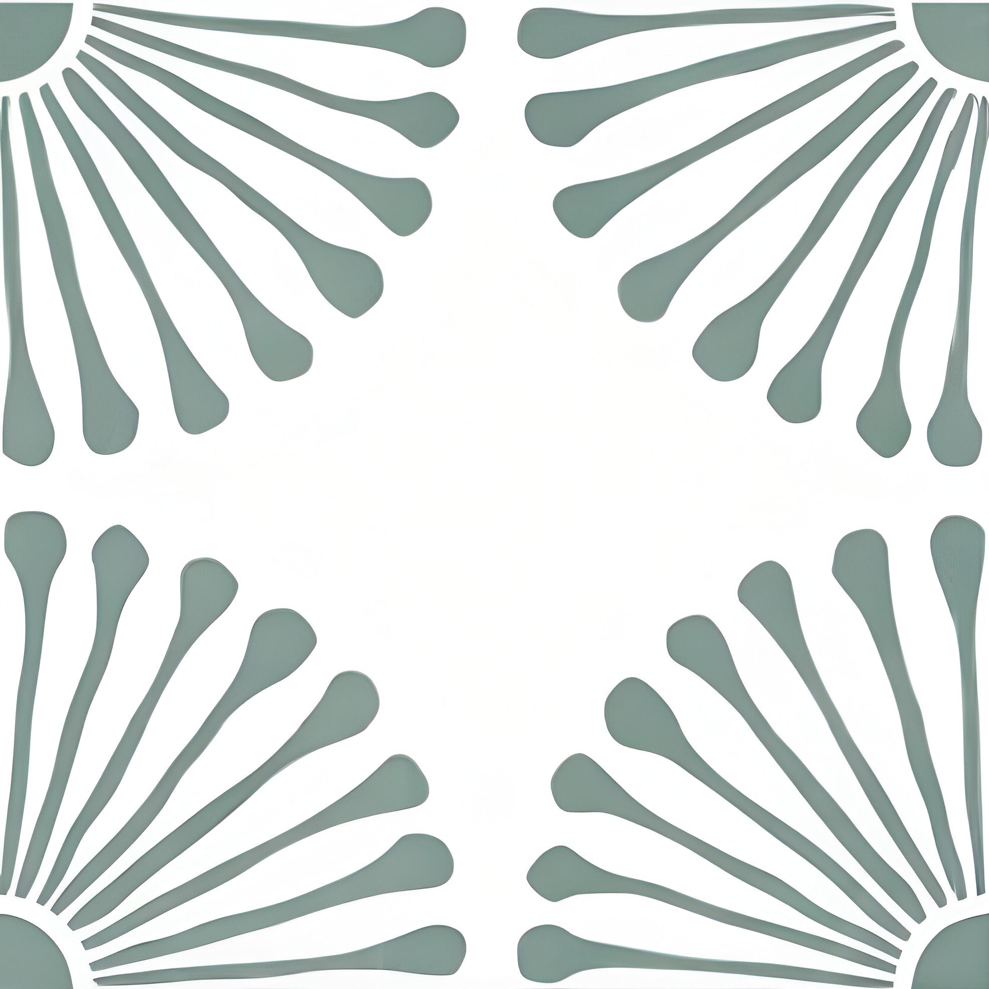 Botega Green Moroccan vitrified tile in 8×8 inch size featuring a deep green printed rangoli-inspired pattern with a smooth matt finish, ideal for stylish floor and wall applications in living rooms, kitchens, bathrooms, and decorative interior spaces.