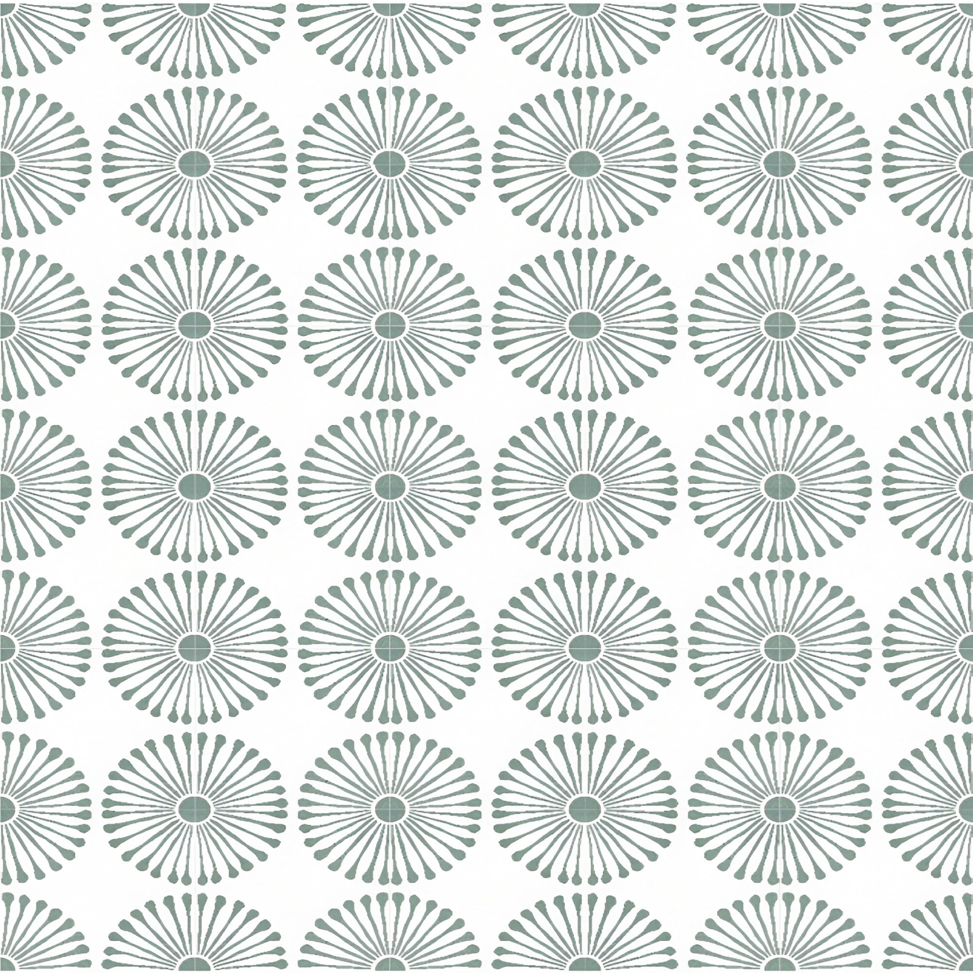 Botega Green Moroccan vitrified tile in 8×8 inch size featuring a deep green printed rangoli-inspired pattern with a smooth matt finish, ideal for stylish floor and wall applications in living rooms, kitchens, bathrooms, and decorative interior spaces.