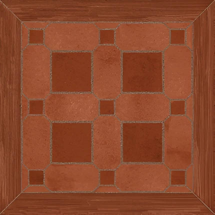 Brick Cotto Moroccan Ceramic Tile – 24x24 inch ceramic tile featuring warm terracotta tones with Moroccan-inspired geometric and brick-style patterns.


