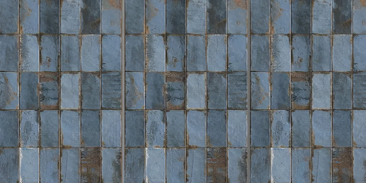 Bricks Azul Vitrified Tile 24 Inch x 48 Inch featuring a textured blue finish with subtle brick-like patterns suitable for modern wall and floor applications in living rooms kitchens and commercial spaces
