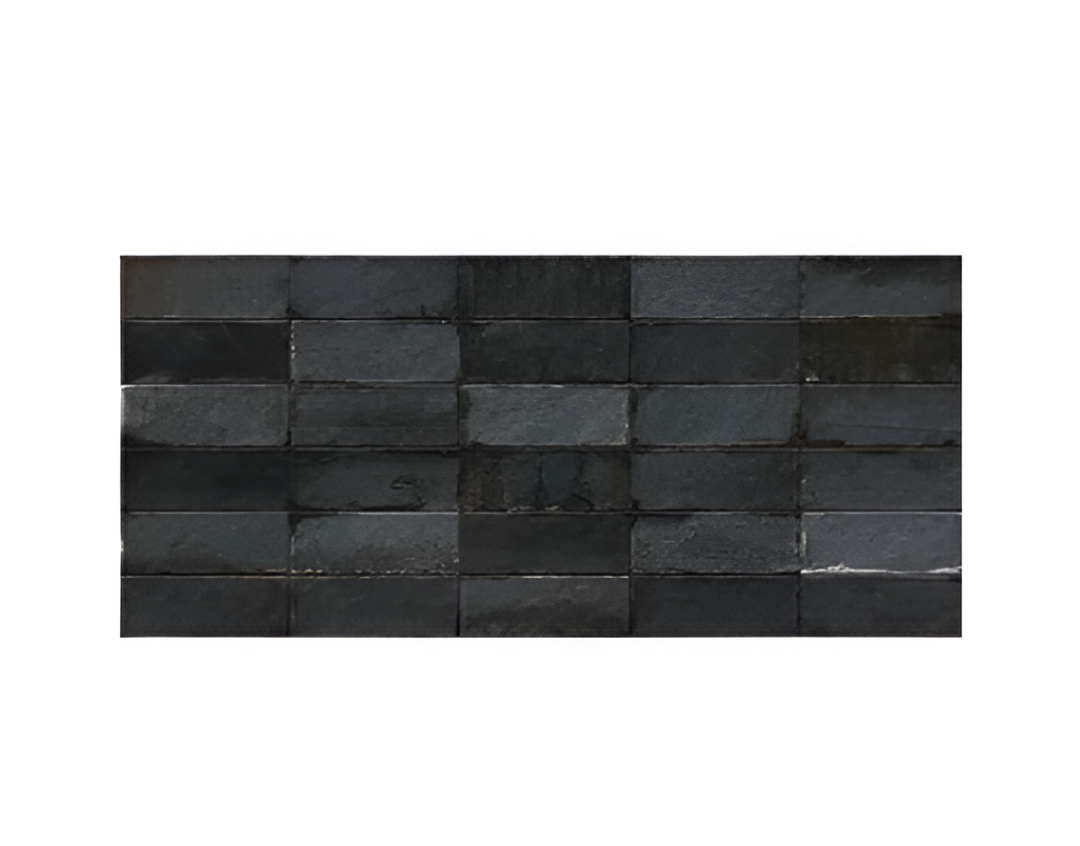 Bricks Black Vitrified Tile 24x48 inch with sleek black color and durable vitrified finish, ideal for living rooms, bedrooms, lobbies, and contemporary commercial interiors.