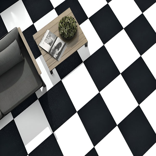 Broklin Nero and White Moroccan Vitrified Tile 16 * 16 Inch