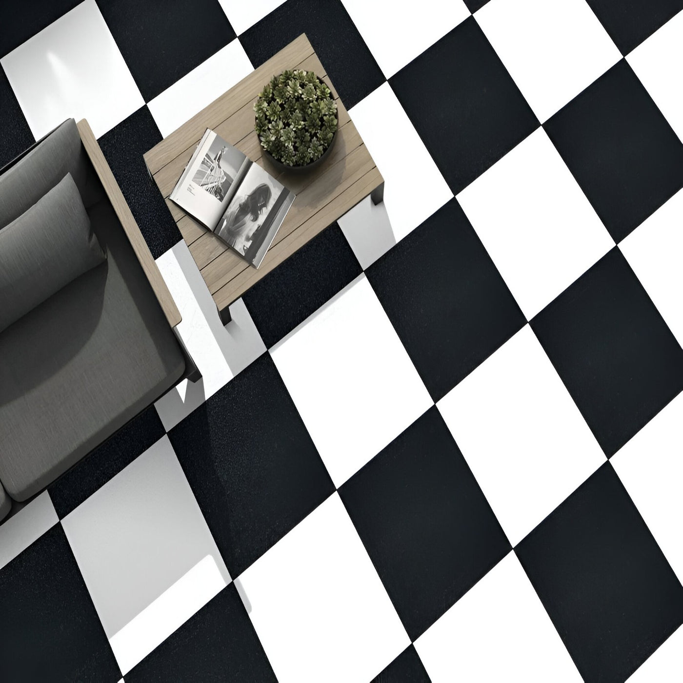  Bold Checkerboard Pattern Outdoor Patio Inspiration