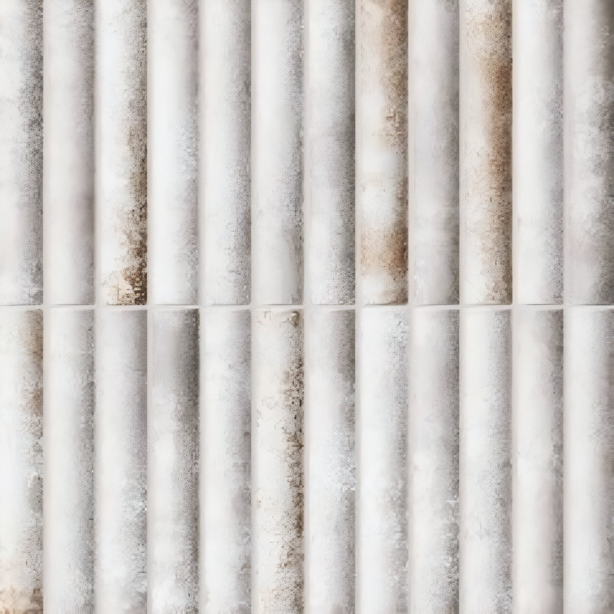 Bumpy Cosmo Bianco Tile - 12x12 inch ceramic wall tile with fluted texture in white and beige tones

