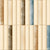 Bumpy Nexo Eternal Deco Ceramic Tile 12x12 Inch – Ivory tile with vertical 3D texture and decorative metallic and blue inlay strips.

