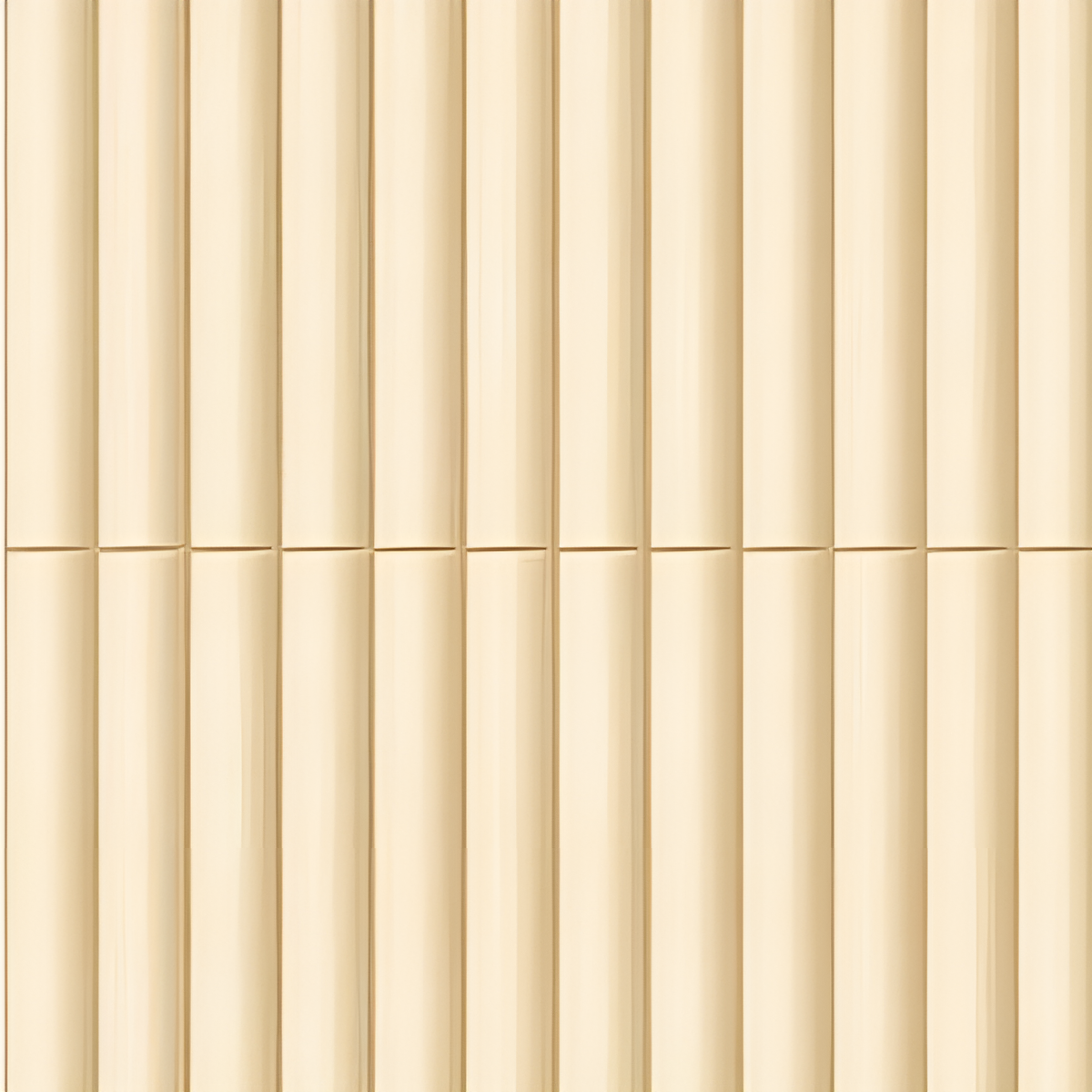 Bumpy Nexo Eternal Lt Ceramic Tile 12x12 Inch – Light ivory ceramic tile with curved vertical ridges and glazed finish.

