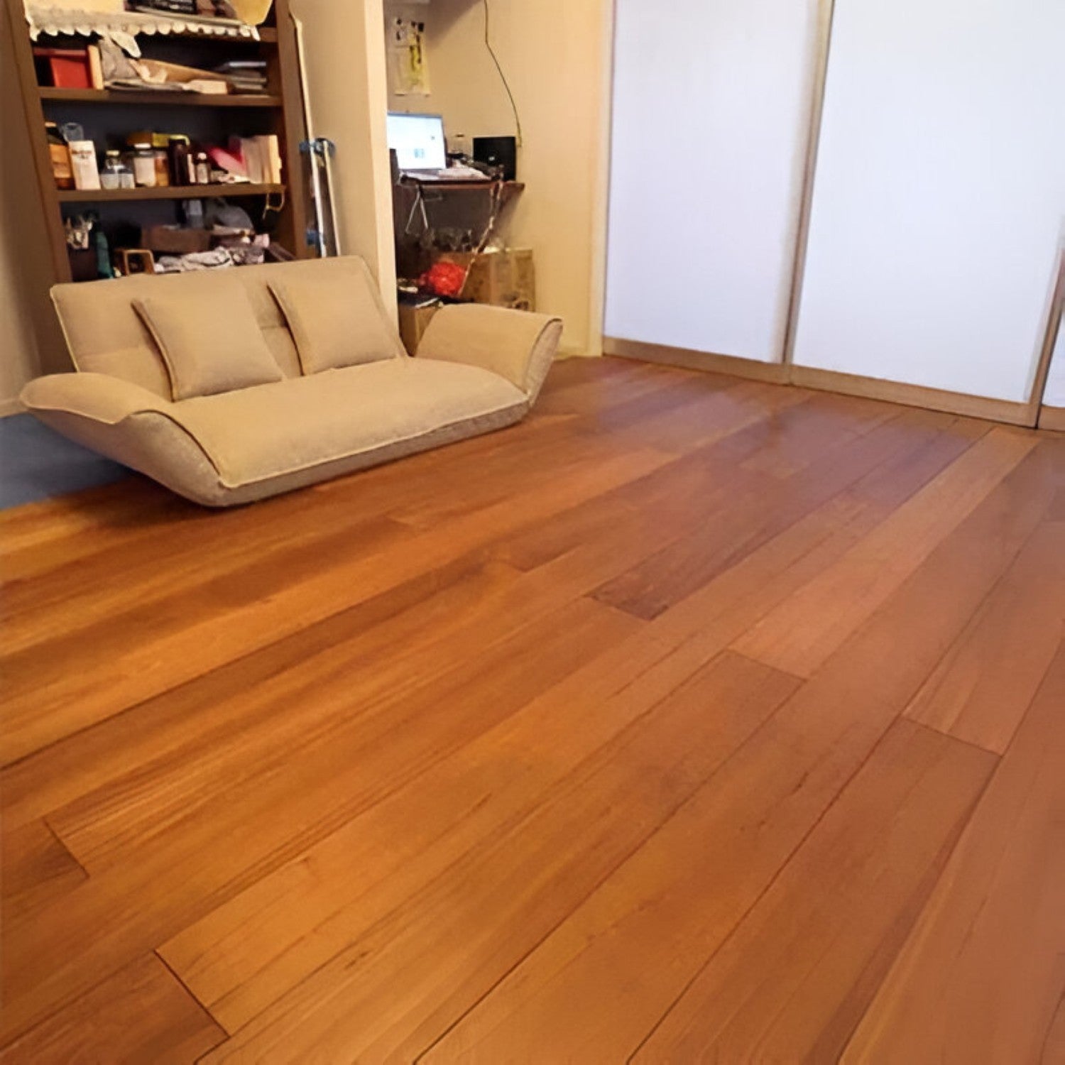 Burma Teak Solid Wooden Flooring 5x16 inch–47 inch with rich natural teak finish, durable solid wood surface, ideal for premium interiors, living spaces, and upscale commercial flooring applications
