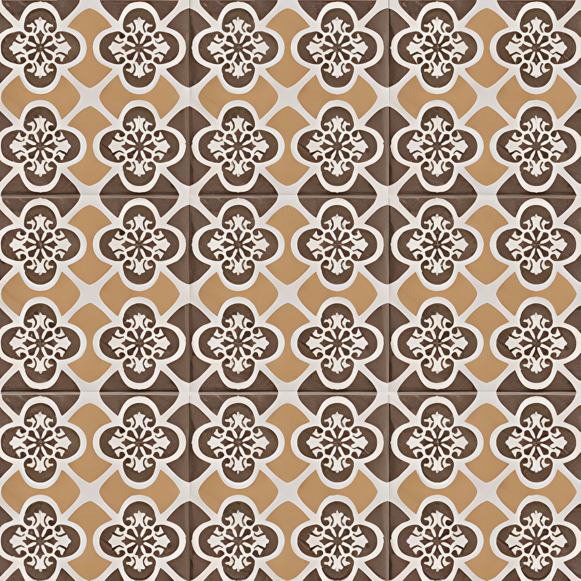 Buy Ducati Choco Decor 2 Moroccan Vitrified Tile 8×8 Inch with gloss finish. Ideal for floor and wall use, featuring rich printed Rangoli design and durable vitrified material.