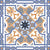 CT-011 Moroccan Vitrified Tile 12x12 Inch – Traditional Moroccan tile featuring intricate floral-inspired patterns in soft beige, blue, and olive tones, ideal for elegant interior décor.
