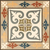 CT-014 Moroccan Vitrified Tile 12x12 Inch – Stylish vitrified tile showcasing a classic Moroccan pattern with symmetrical floral elements in muted beige, navy, and sage tones.