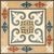 CT-014 Moroccan Vitrified Tile 12x12 Inch – Stylish vitrified tile showcasing a classic Moroccan pattern with symmetrical floral elements in muted beige, navy, and sage tones.