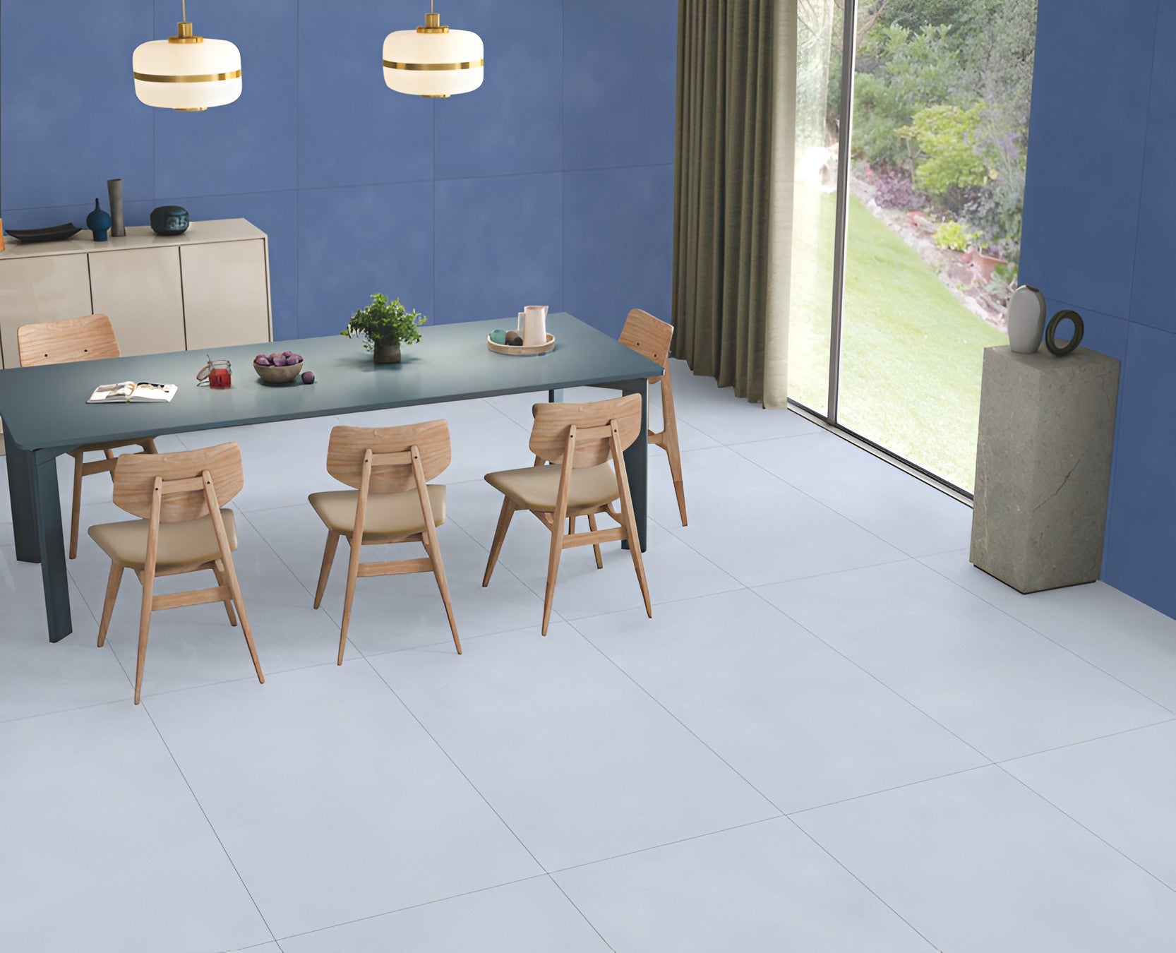 Canova Sky Vitrified Tile 24x48 Inch with soothing blue-grey design and sleek finish.