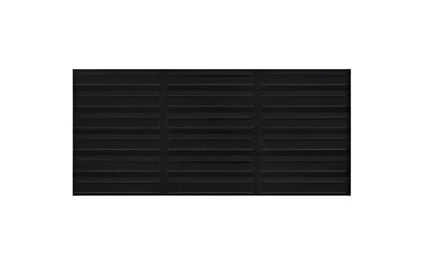 Capsule Black Ceramic Tile 12 Inch x 24 Inch featuring a smooth black finish with subtle texture suitable for modern wall and floor applications in kitchens bathrooms and living spaces
