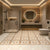 Carpet Moroccan Vitrified Tile 16×16 Inch (B) featuring an intricate Moroccan and Rangoli-inspired printed pattern with decorative geometric detailing on a durable vitrified surface. Designed with a matt finish for bathroom floor applications, this premium floor tile offers a stylish, textured appearance that enhances modern, traditional, and contemporary bathroom interiors while providing long-lasting performance and easy maintenance.