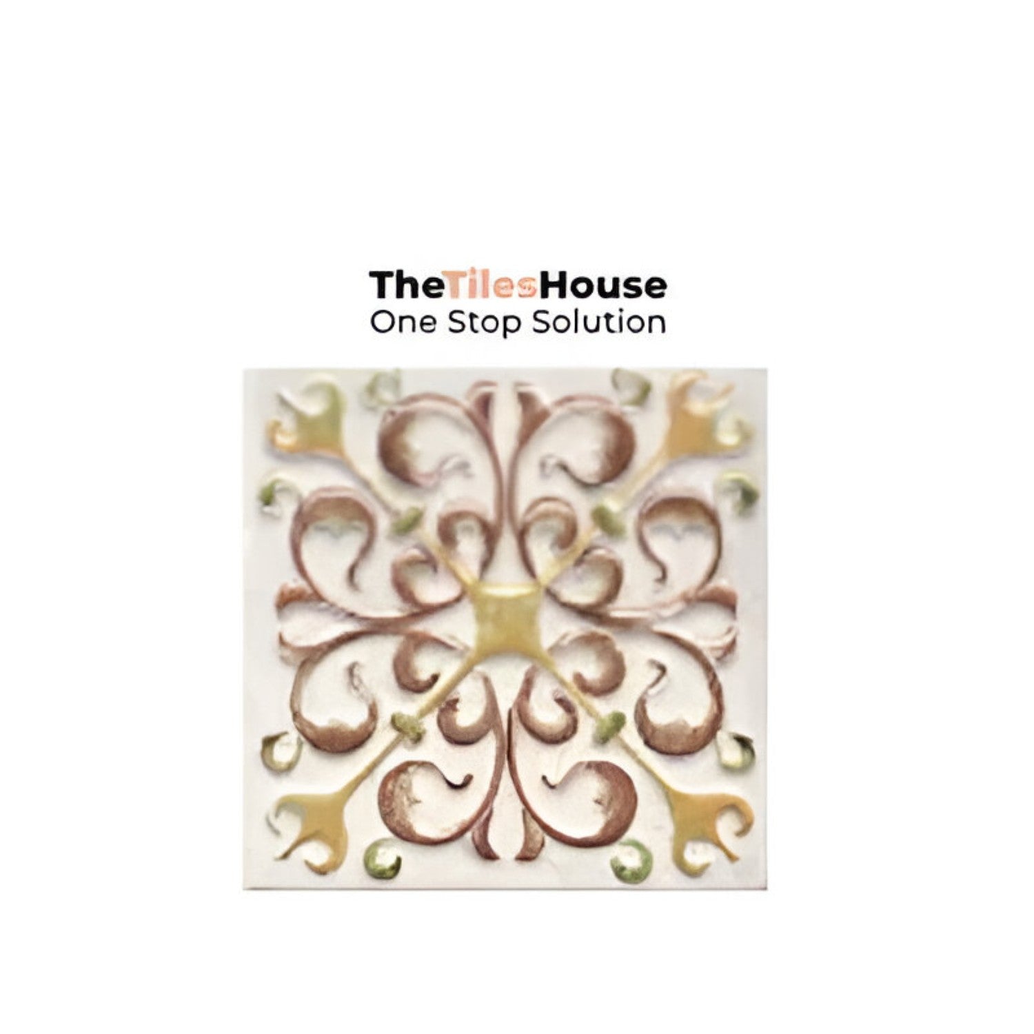 Catanzaro Decor Ceramic Tile 6x6 inch with intricate decorative patterns, smooth matte finish, and versatile design, perfect for accent walls, backsplashes, or detailed flooring applications
