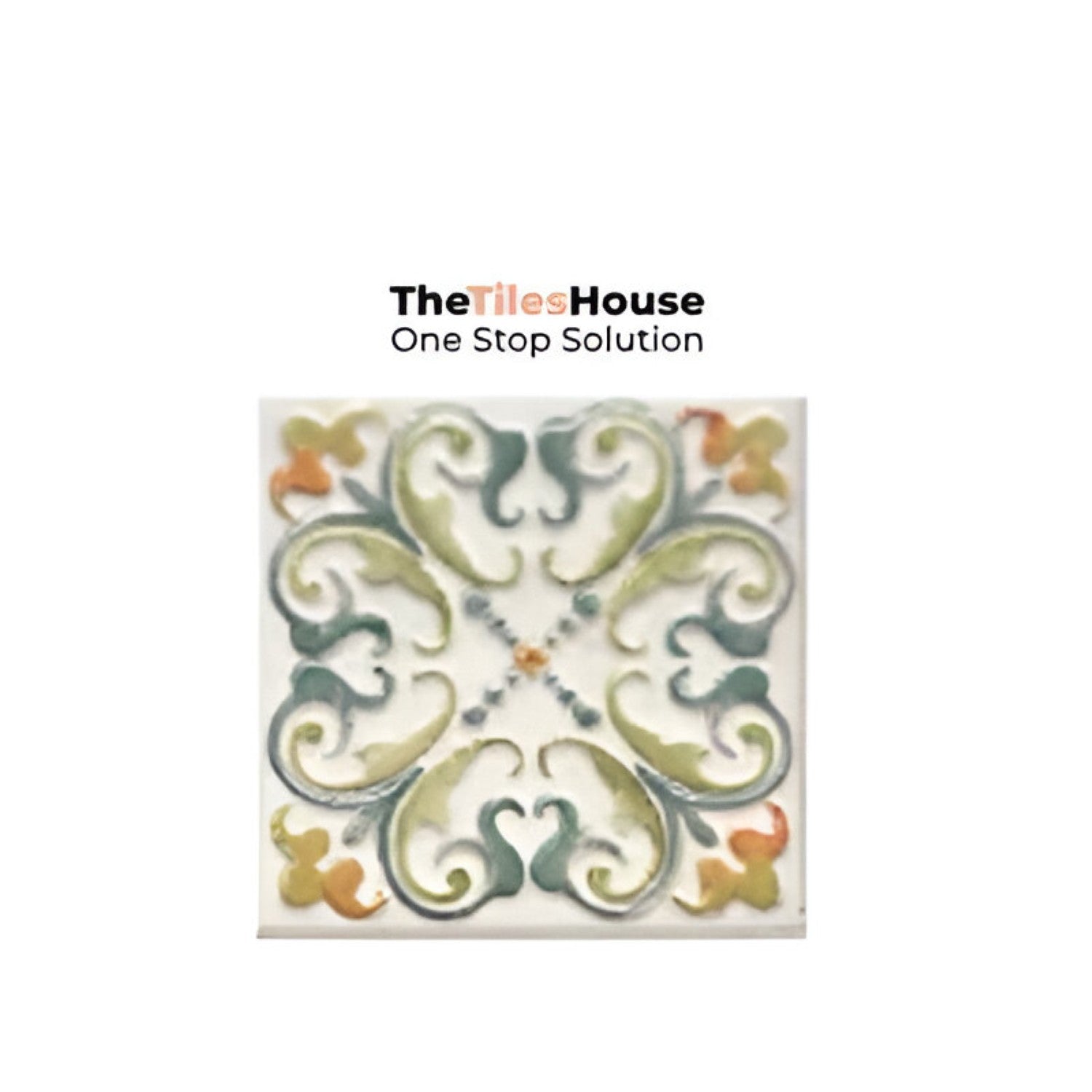 Catanzaro Decor Ceramic Tile 6x6 inch with intricate decorative patterns, smooth matte finish, and versatile design, perfect for accent walls, backsplashes, or detailed flooring applications
