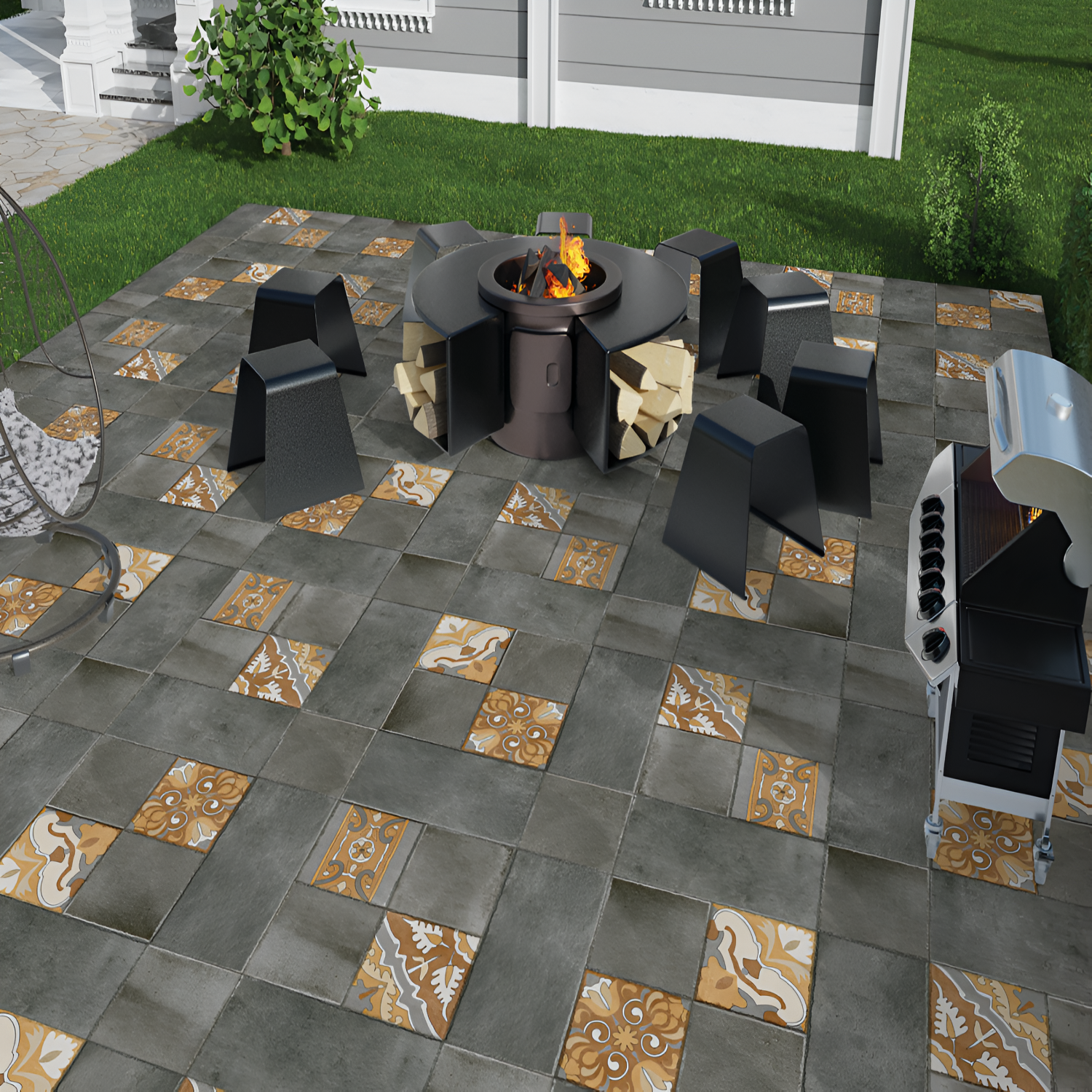 Cemento Grey Vitrified Floor Tile with a matt finish, featuring a sleek cement-inspired grey texture, durable and scratch-resistant surface, ideal for contemporary floors in homes and commercial spaces.
