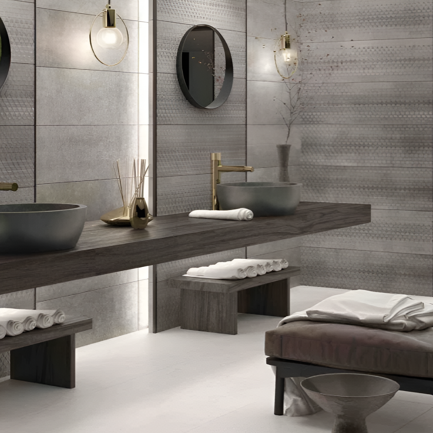 Channel Linen Vitrified Matt Tile 12x36 Inch with soft linen-inspired texture in neutral tones, matte finish, ideal for elegant and durable flooring or wall applications
