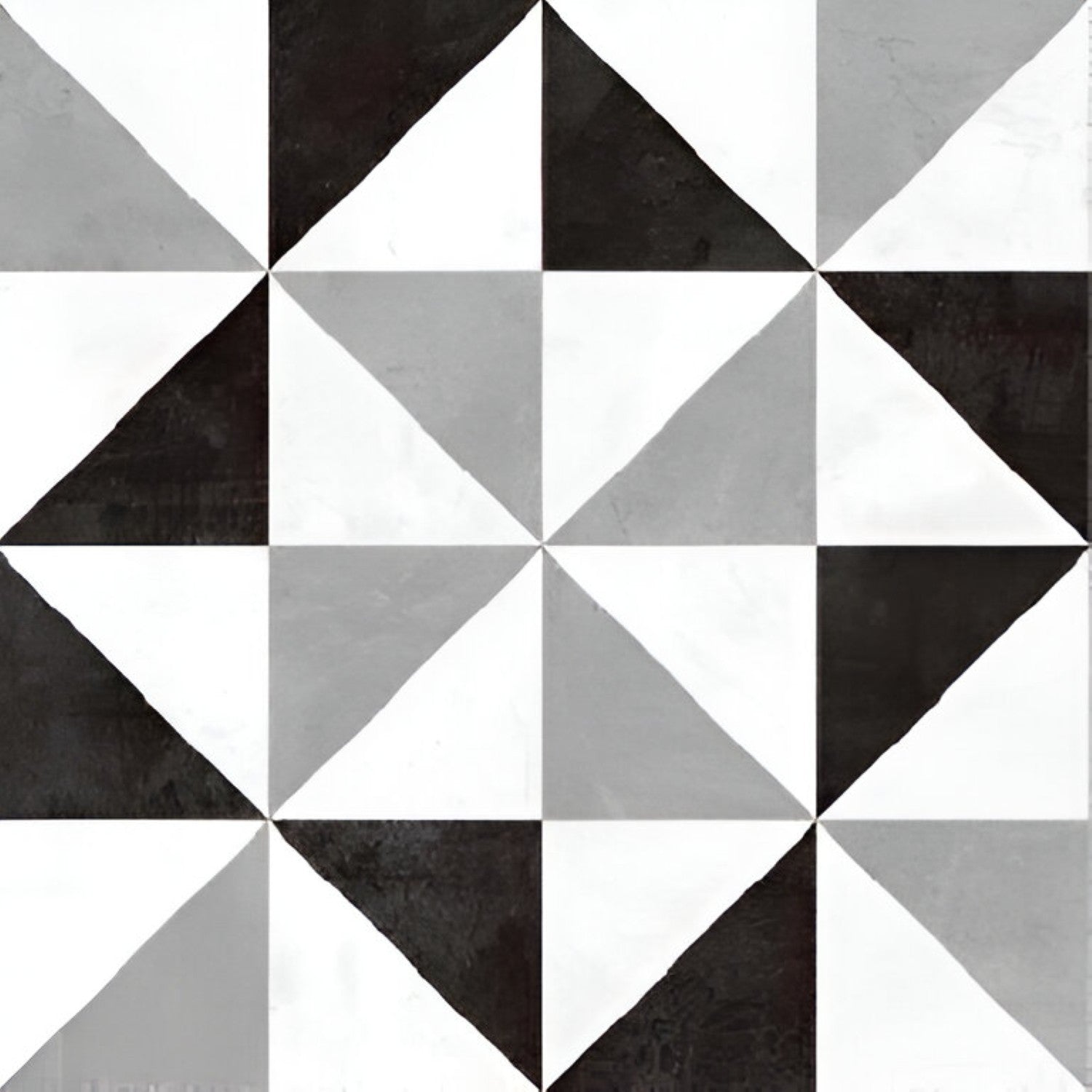 Chic Decor Matt Ceramic 24×24 inch tile – Matte-finish ceramic floor tile featuring a bold black and white Moroccan-rangoli printed geometric pattern, ideal for stylish, contemporary flooring. 