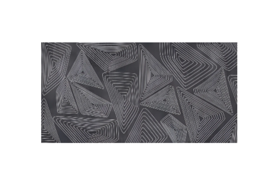Chic Decor Vitrified Moroccan Tile 24x48 Inch – Large-format matt black vitrified tile featuring an intricate Moroccan-inspired geometric pattern in tonal textures, ideal for sleek, modern walls and floors.