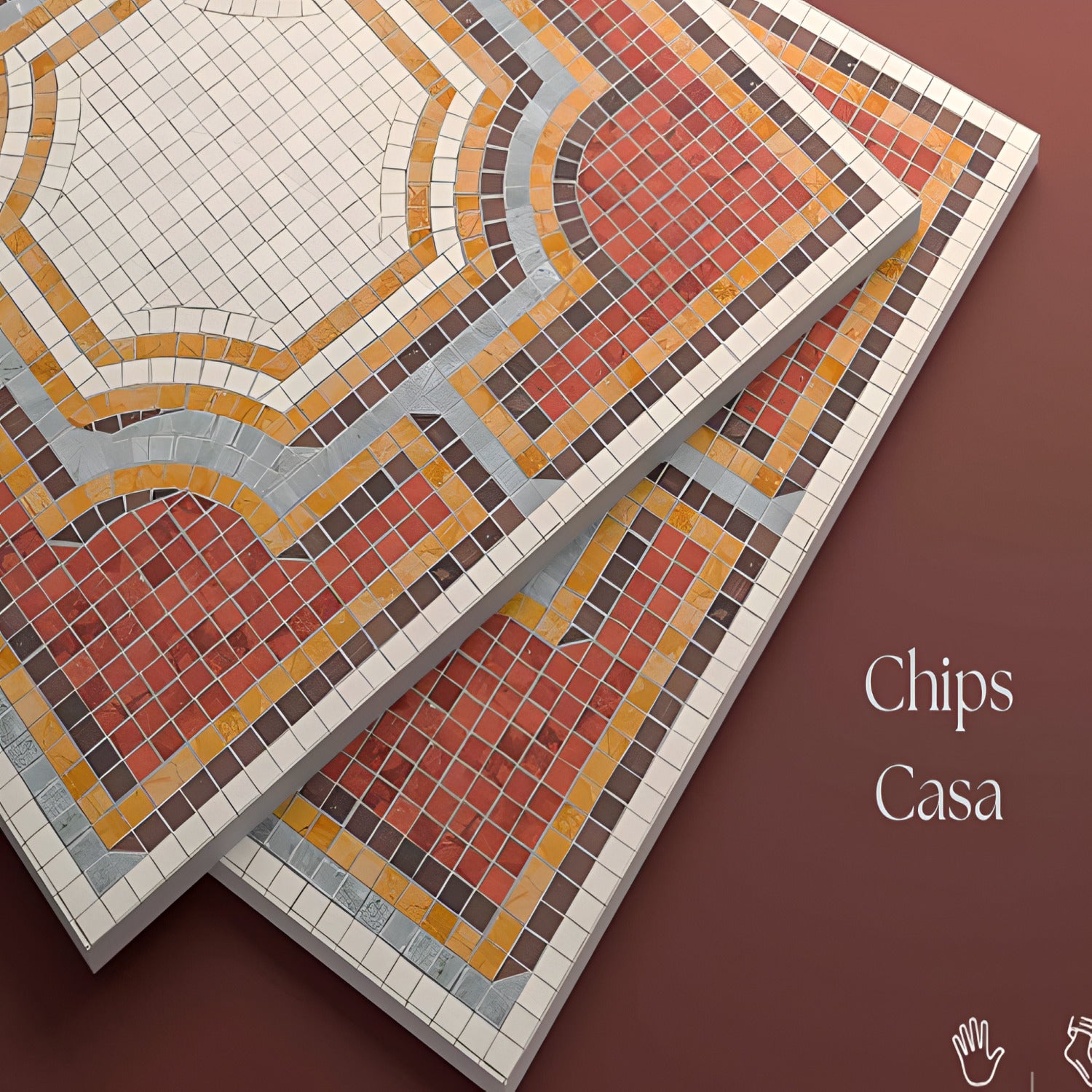Chips Casa Moroccan Ceramic Tile – 24x24 inch ceramic tile with a terrazzo-style design featuring multicolor Moroccan chips on a soft beige base.