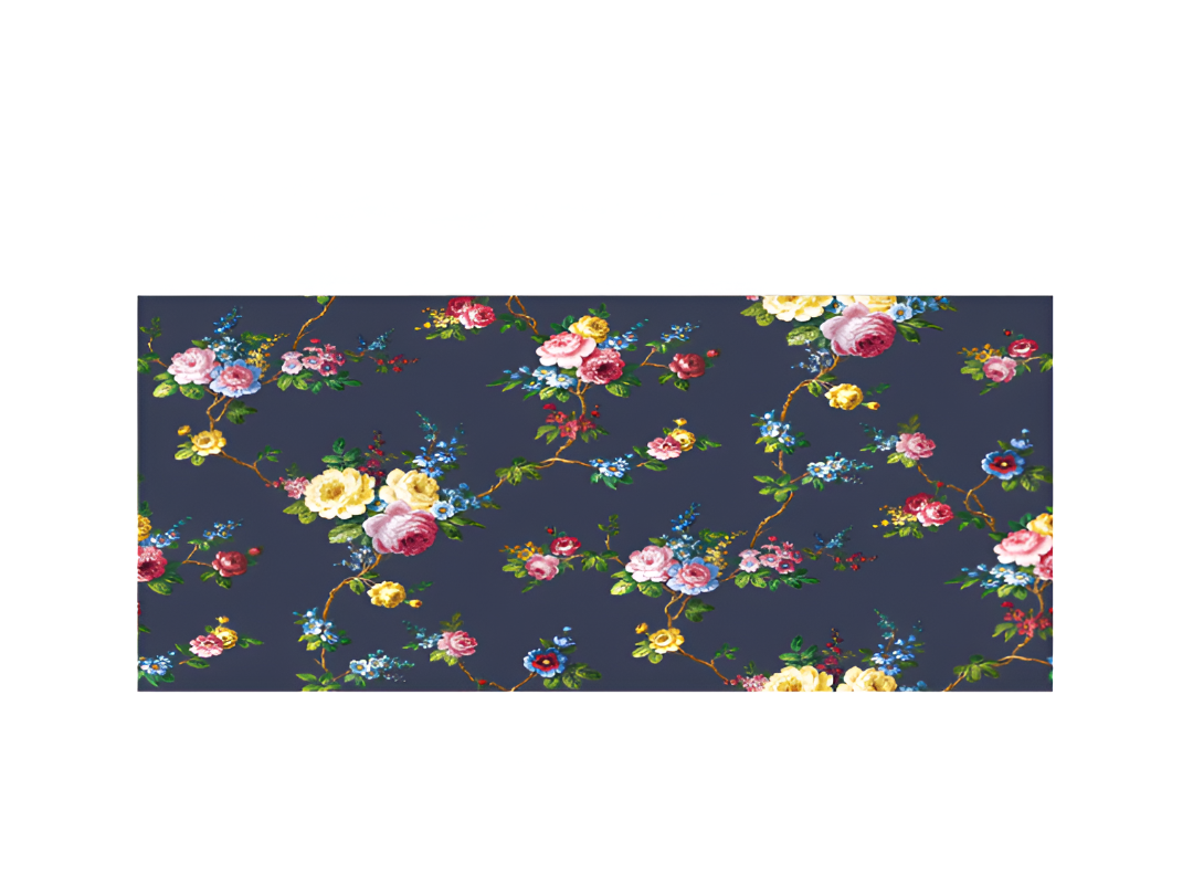 Chroma 74054-4 blue floral wallpaper featuring intricate botanical patterns in varying shades of blue, designed to create a soothing and elegant wall décor.