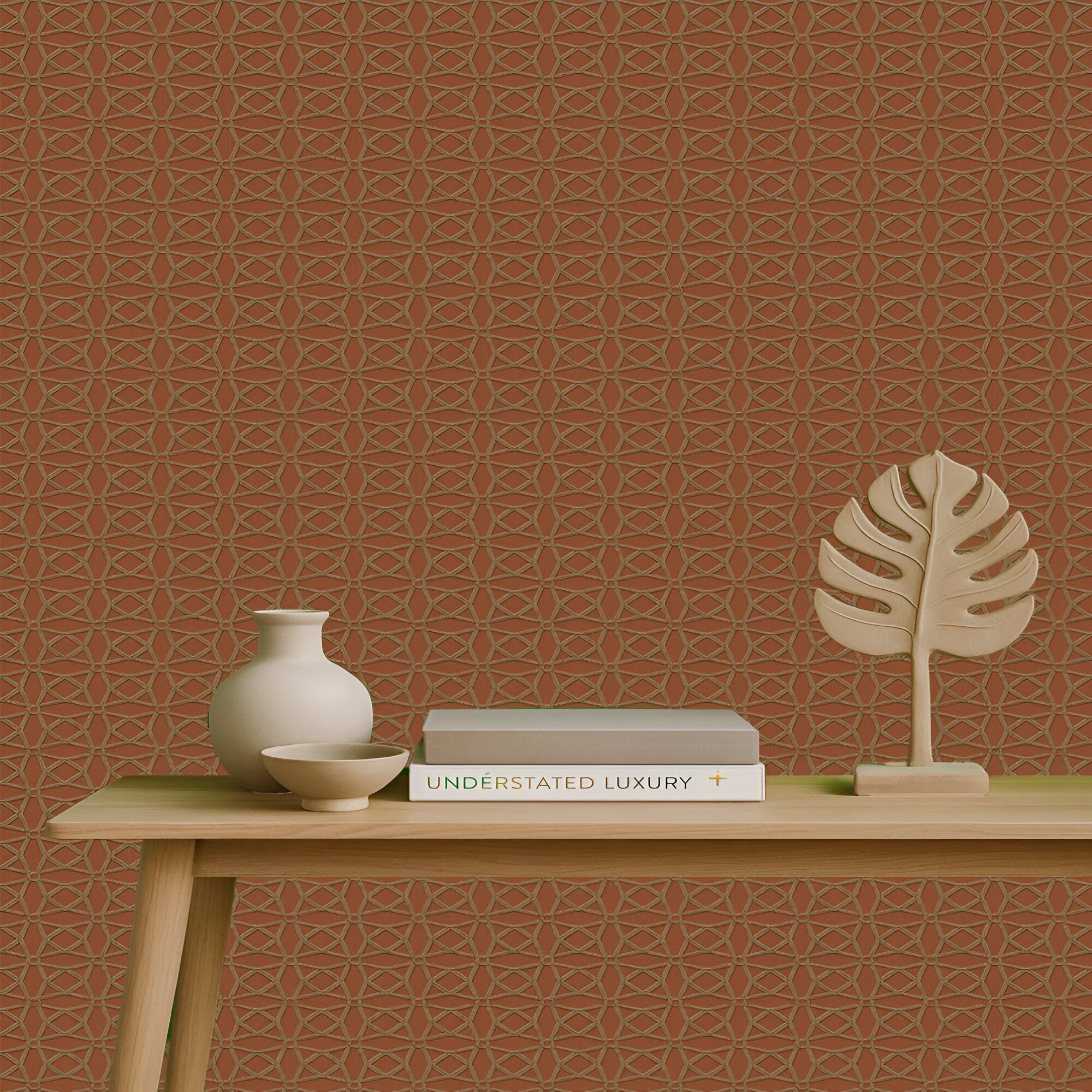 Chroma 74057-4 wallpaper featuring an elegant pattern in rich brown tones, highlighting the intricate design and texture suitable for contemporary and classic interiors. Perfect for accent walls, bedrooms, living rooms, or commercial spaces, providing a warm and inviting ambiance.