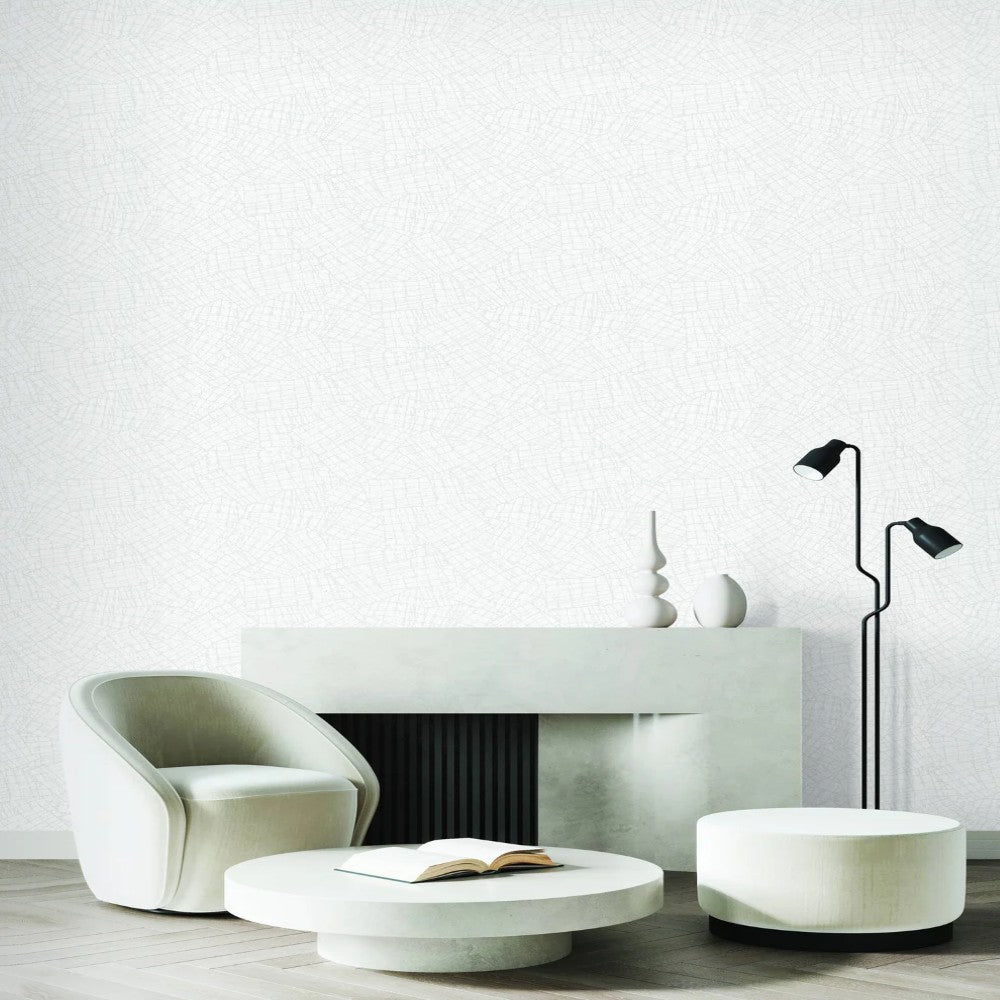 High-quality Chroma 74058-1 wallpaper showcasing a delicate white  pattern. Elegant and modern design, perfect for contemporary living spaces, bedrooms, or office walls